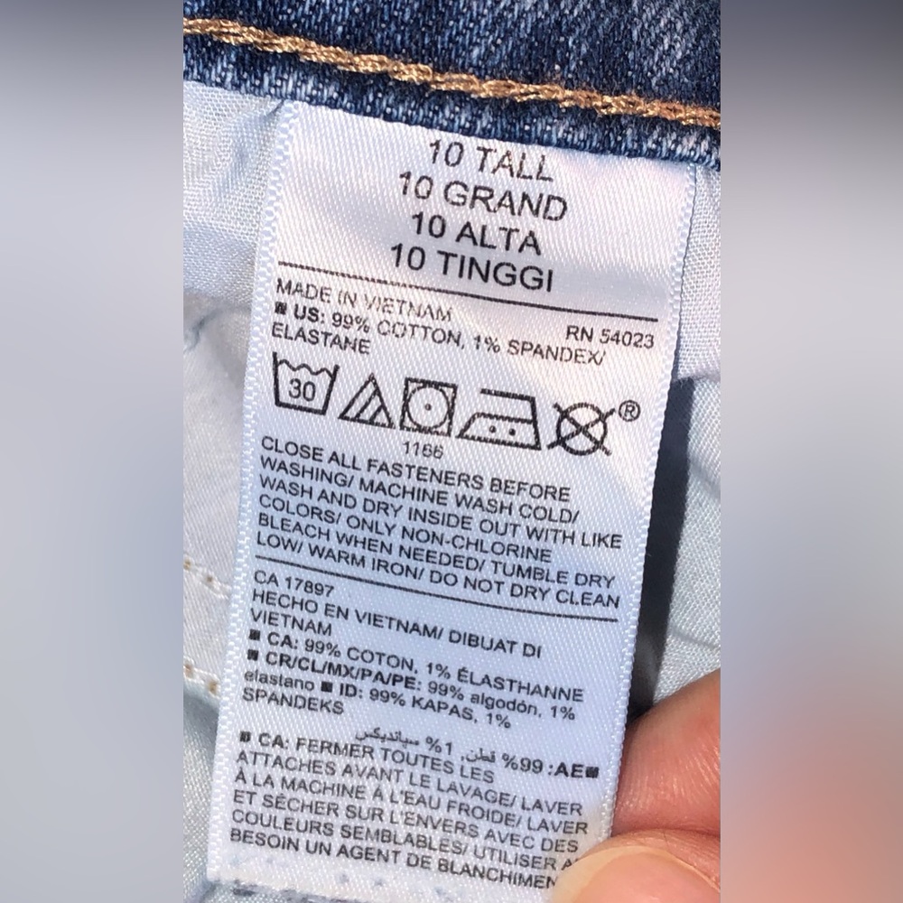 Old Navy Women's Distressed Boyfriend Mid Rise Denim Blue Jeans - 10 Tall - Picture 10 of 11